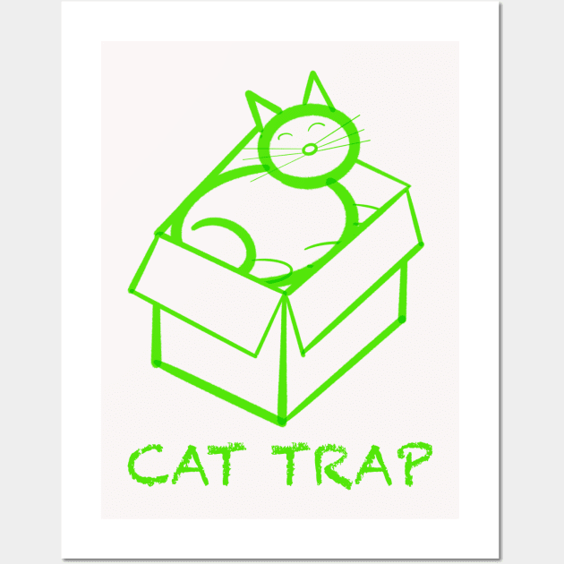 Cat in a box cat trap Wall Art by WelshDesigns